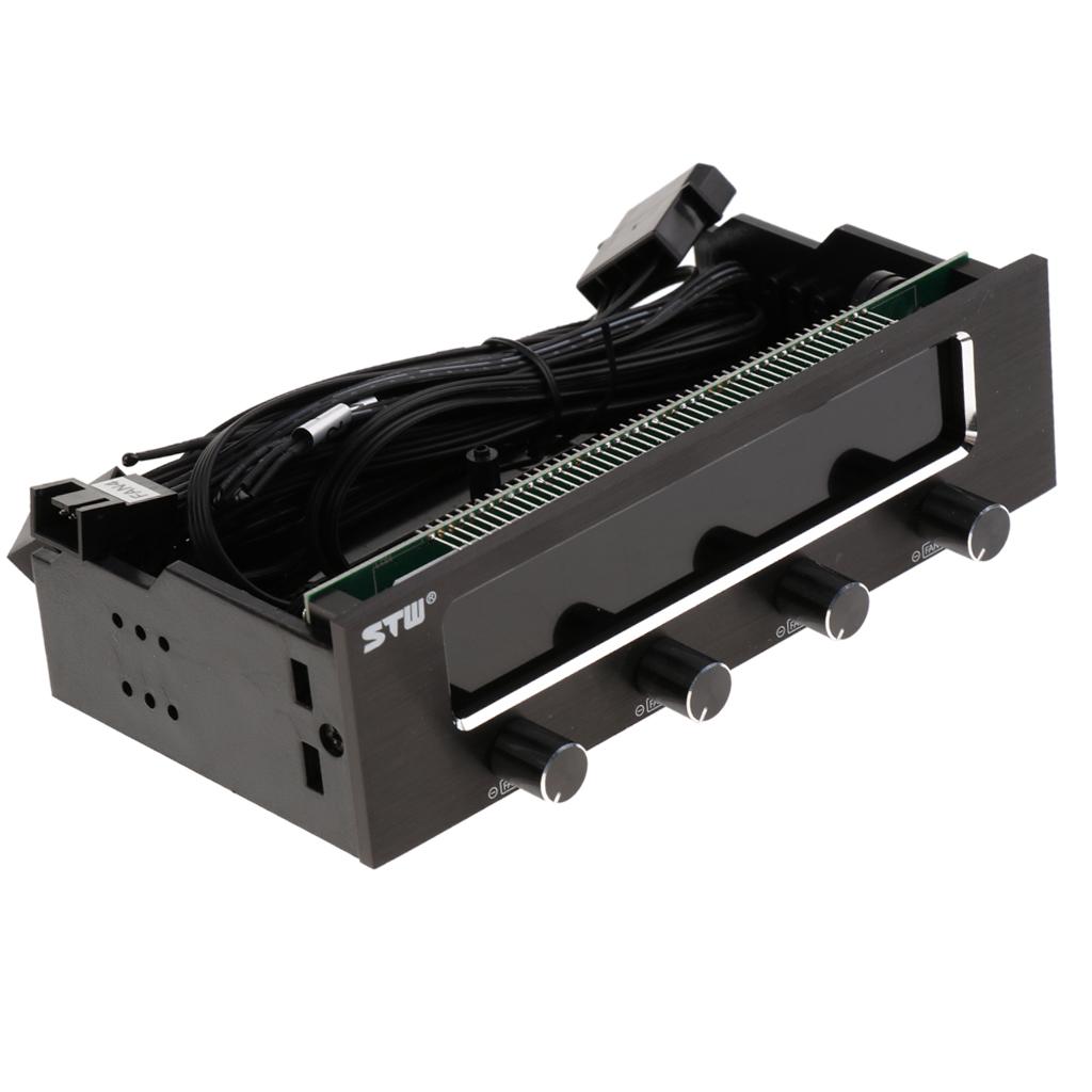 5.25'' Drive Bay 4 Channel PWM Fan Controller with LCD Display Temperature