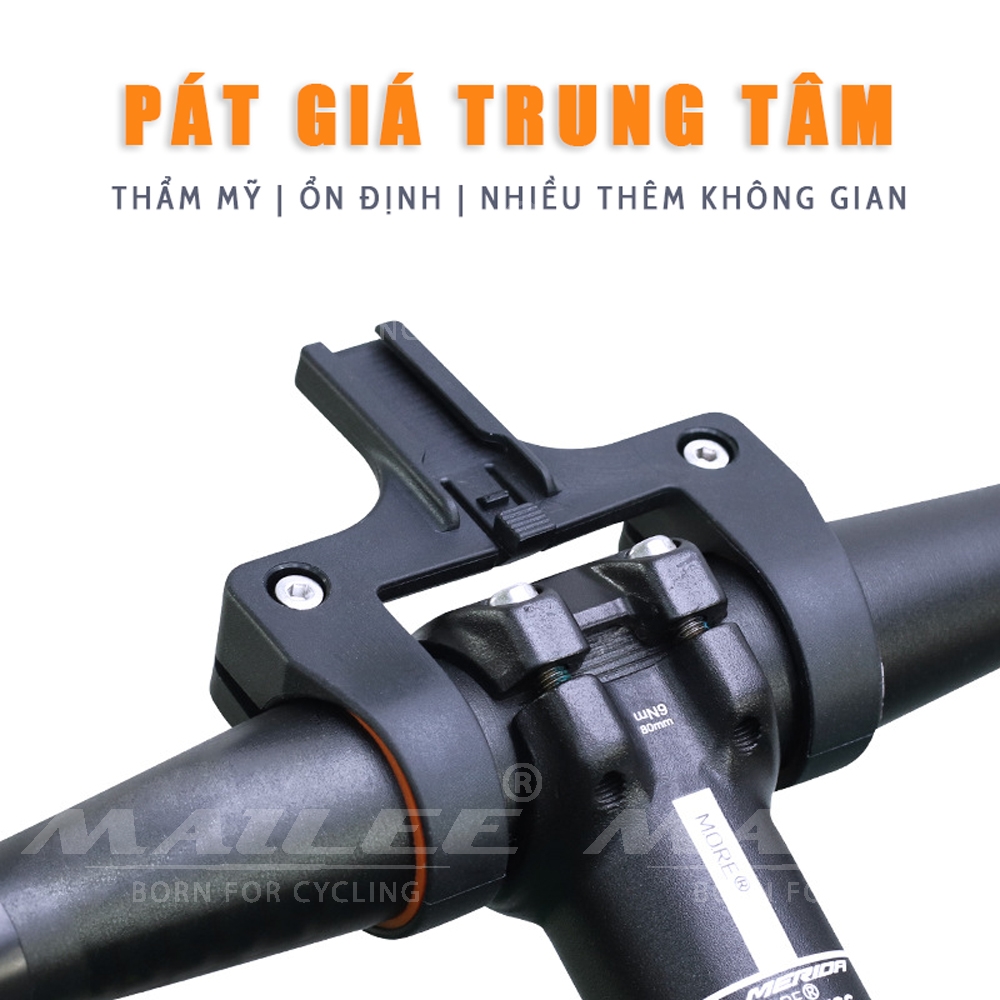 Pát Giữa Ghi Đông Xe Đạp CDTR-ML (Chân Đế Trượt) Cho Đèn Pin, Đèn Pha Xe Đạp (có kèm rãnh trượt để thay) Giúp Tiết Kiệm Không Gian Mai Lee