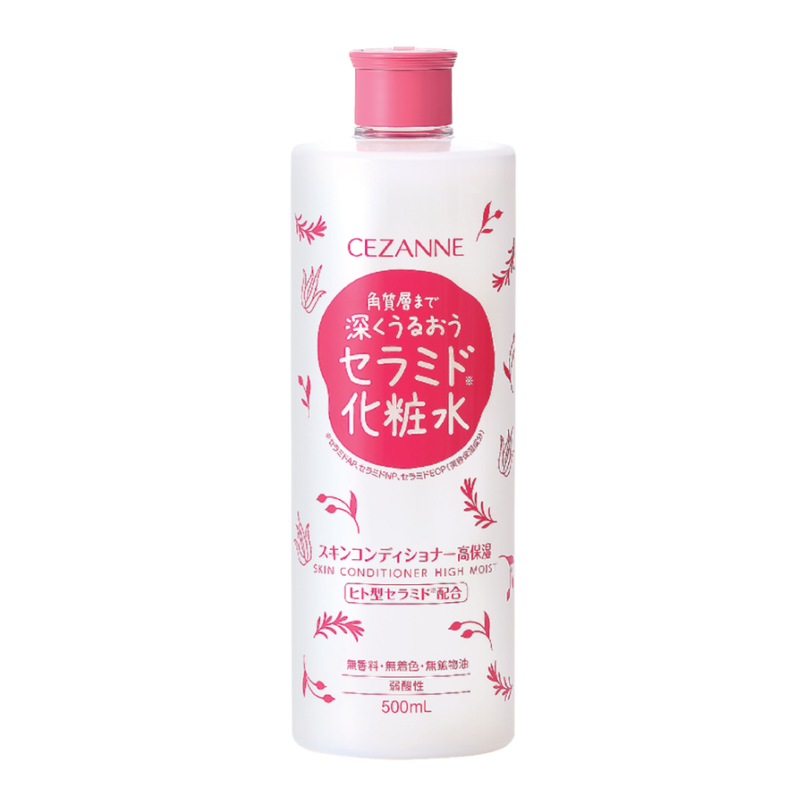 Nước hoa hồng cấp ẩm Cezanne Skin Conditioner Hight Moist Nhật Bản làm sạch, se khít lỗ chân lông 500ml