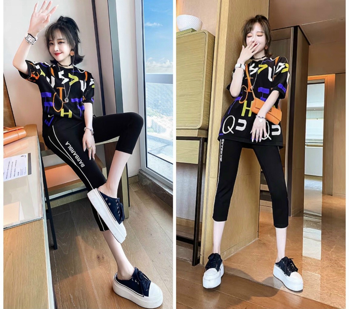 Đồ bộ thun cotton ngố nữ họa tiết