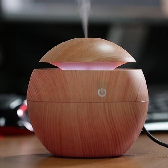 Mini Máy Tạo Độ Ẩm Không Khí USB Siêu Âm Khuếch Tán Hương Thơm Tinh Dầu Hương Thơm Khuếch Tán Điện Sương Mù Vân Gỗ Ánh Sáng Đèn LED Nhà