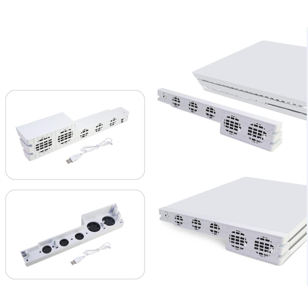 5 Fan Temperature Control Cooling Fan for Console White
