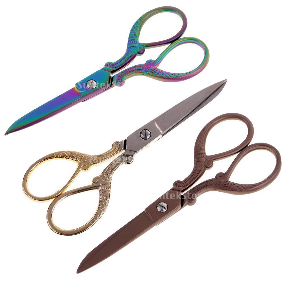 2x Stainless Steel Sewing Scissors, Retro Embroidery Scissors, Thread Scissors,