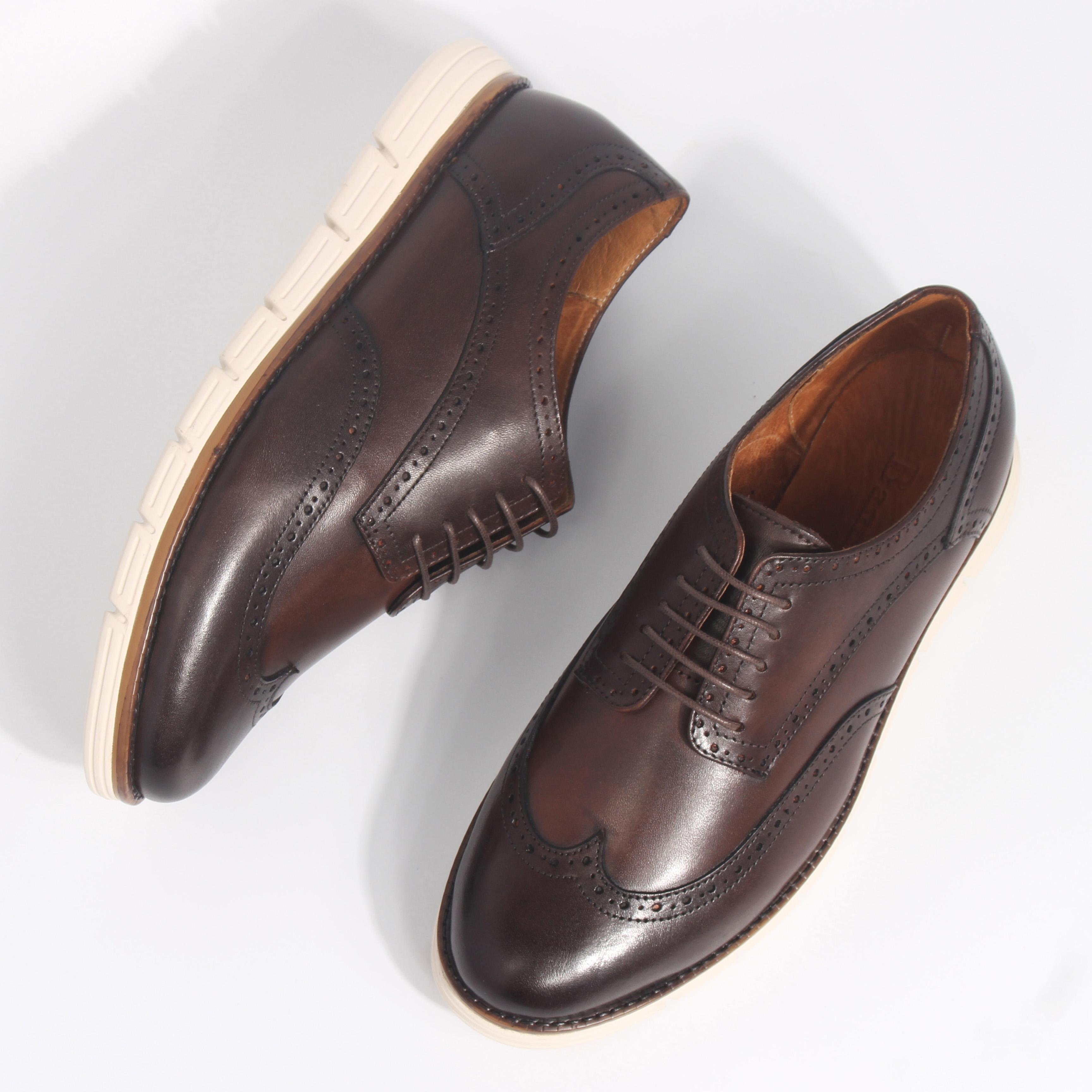 Giày Sneaker Nam Banuli Casual Sneaker Shoes Veg Itali Leather B5WD1 (Da Veg Itali Mềm Dẻo, Đế Siêu Nhẹ, Chống Trượt, Bảo Hành Trọn Đời)