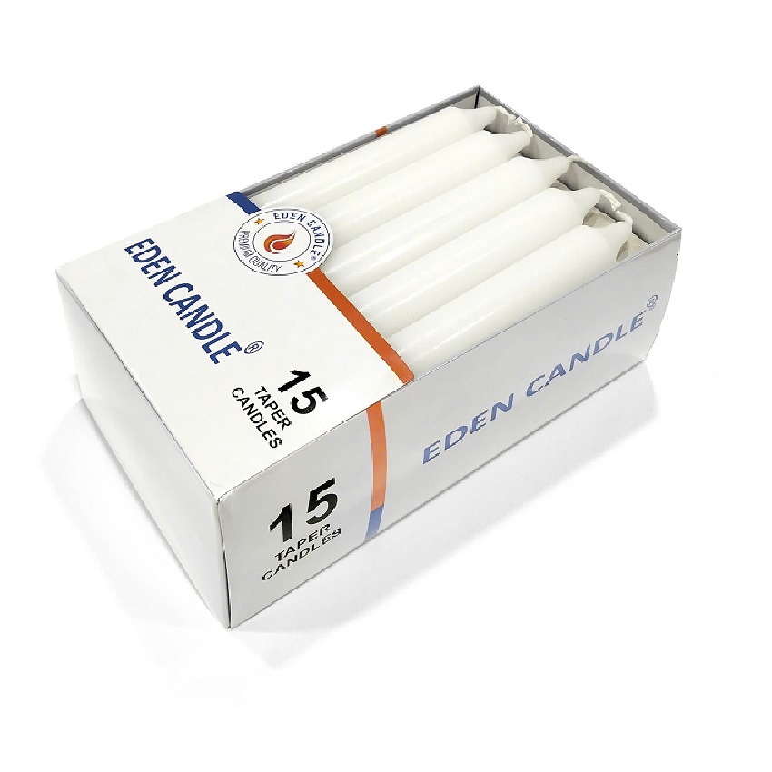 Hộp 15 cây nến thơm thẳng Eden Candle FTRAMART EDC2317 cao 15 cm (Trắng)