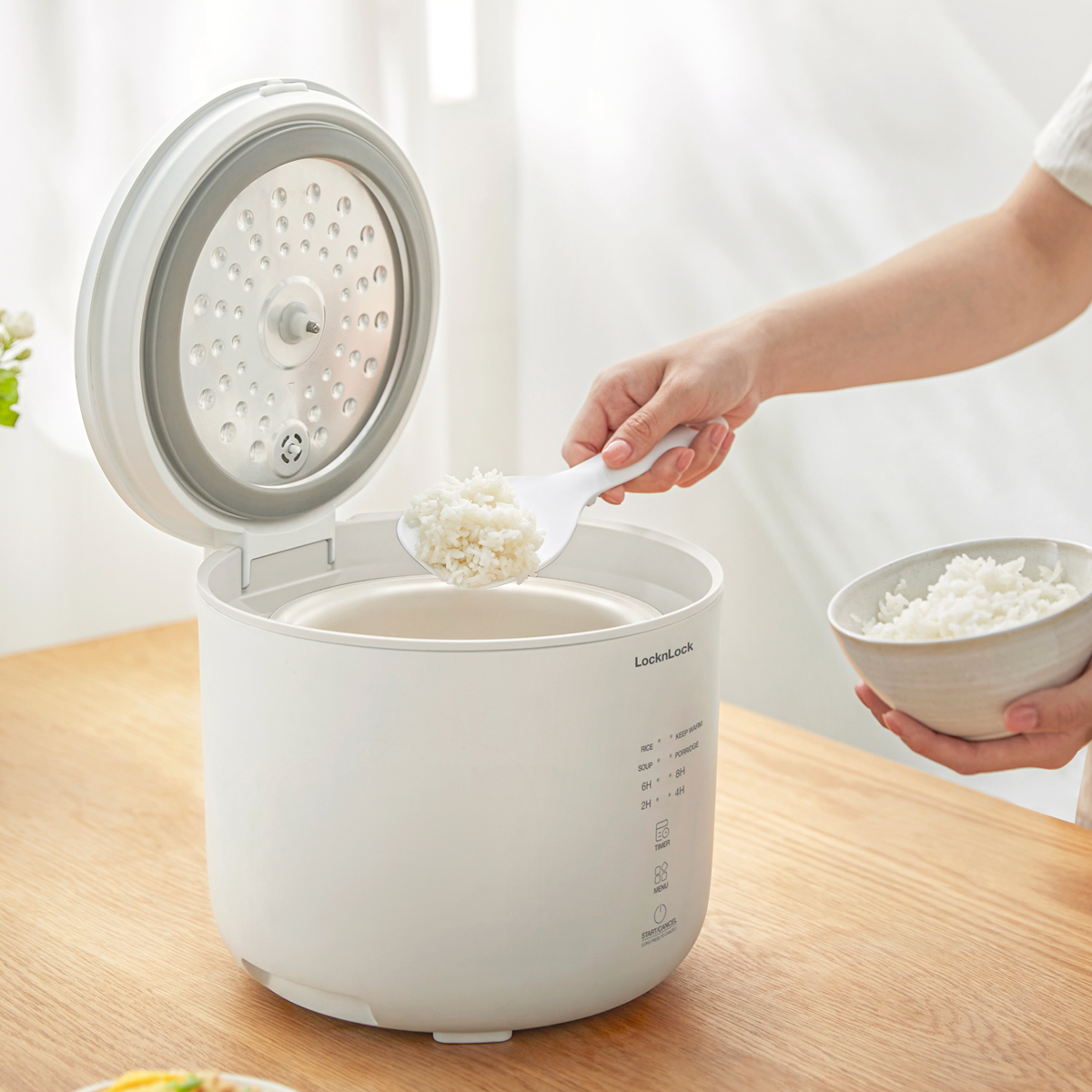 Nồi Cơm Điện Locknlock Donggeurami Rice Cooker EJR334IVY (1.0L) - Hàng chính hãng