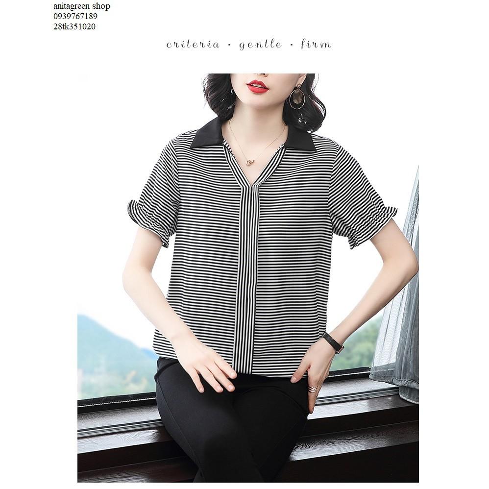 Tk351020-áo kiểu sọc ngang cá tính