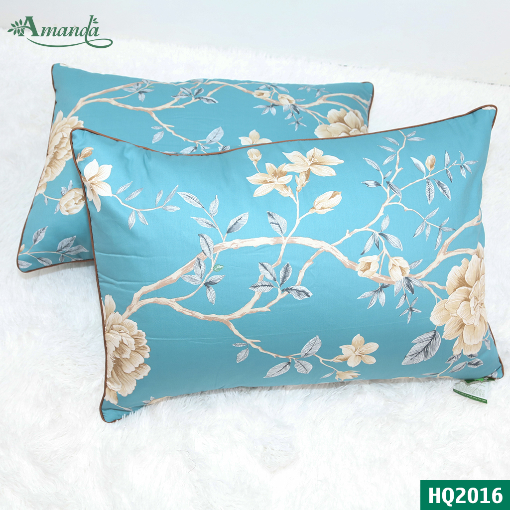 Vỏ gối nằm Amanda, chất liệu cotton lụa satin Hàn Quốc mềm mịn thoáng mát