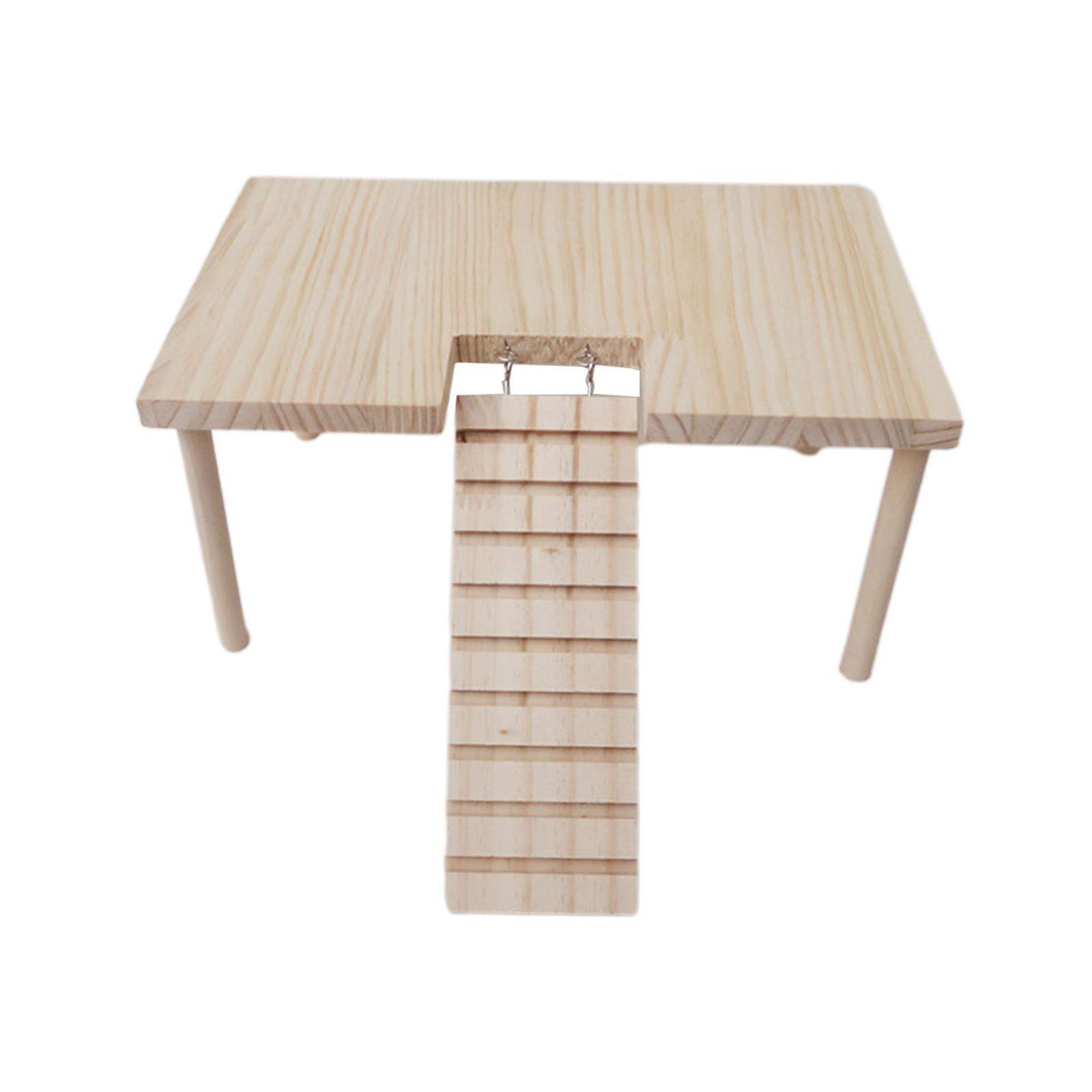 Small Pet Wooden Platform with Stairs Stable for Hamster Rat Squirrel Chinchilla