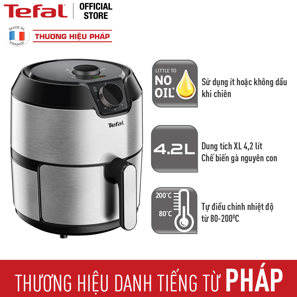 Nồi chiên không dầu cơ Tefal EY201D15, giỏ chiên 4.2L/1.2kg - Hàng chính hãng