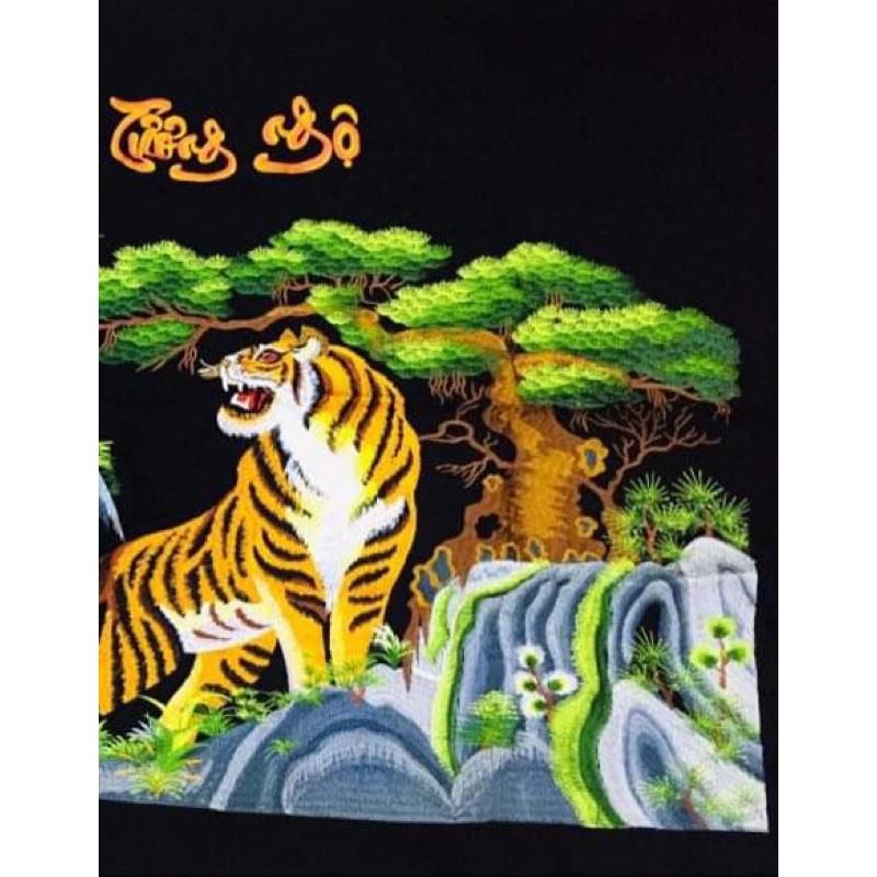 Tranh thêu truyền thống chưa khung Song Hành Tương Ngộ 120x70