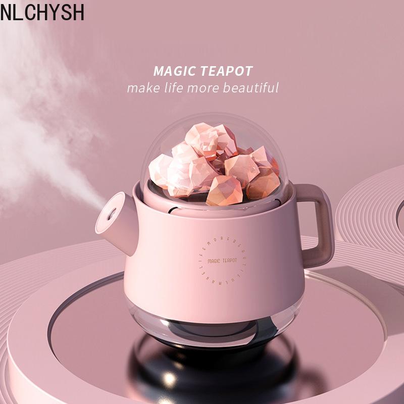 Di Động Pha Lê Aromatheraphy Máy Tạo Độ Ẩm Không Dây Tinh Máy Khuếch Tán Tinh Dầu LED Muối Himalaya Thoáng Mát Sương Máy Phun Sương Tạo Độ Ẩm