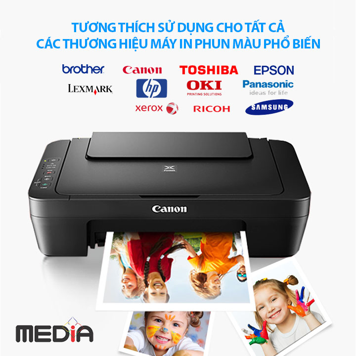 Giấy In Màu Kỹ Thuật Số MEDIA 2 Mặt Lụa (Semi Glossy) Khổ A4 (210 x 297mm) Định Lượng 160/230/260gsm 50 Tờ, Dùng In Ảnh Màu & Tài Liệu Màu - Hàng Chính Hãng