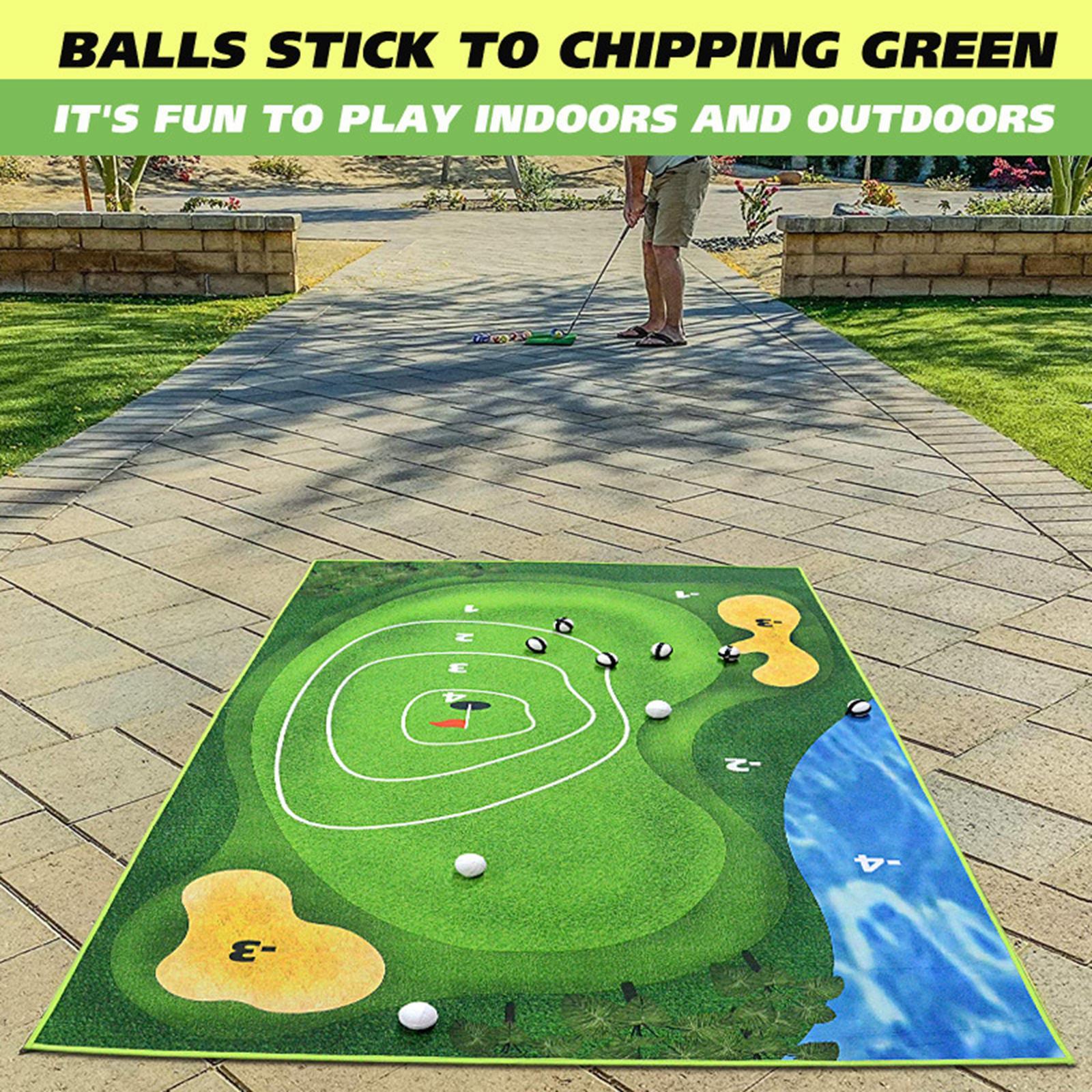 Golf Game Mat Golf Game Set Practice Mat with Chipping Mat Golf Training Aid