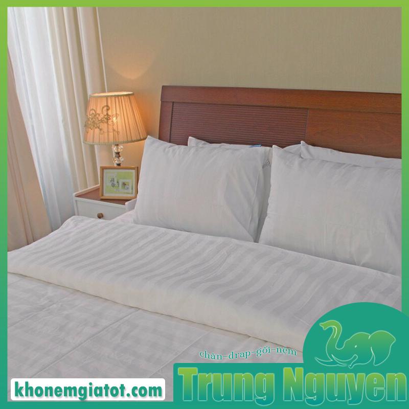 DRAP COTTON TRẮNG 3 SỌC CAO CẤP KHÁCH SẠN-NHÀ NGHỈ