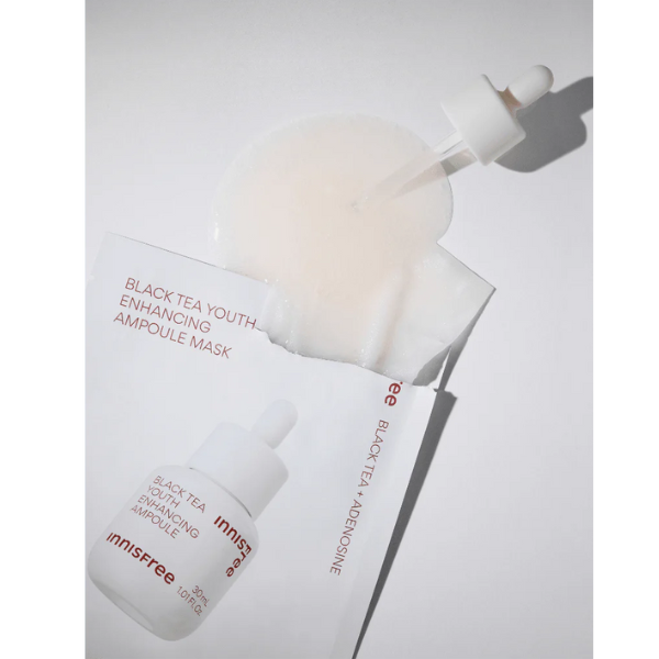 Mặt nạ phục hồi da innisfree Black Tea Youth Enhancing Ampoule Mask 28ml