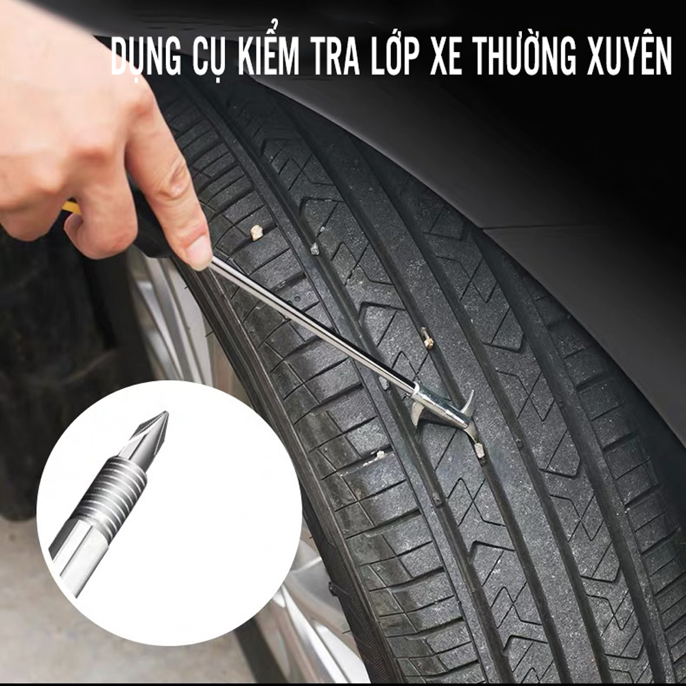 Dụng Cụ Móc Lốp Xe, Lấy Đinh Gảy Đinh, Loại Bỏ Đá Trên Lốp 2 in 1 Với Cây Tua Vít Giúp Lấy Cạy Đinh, Loại Bỏ Đá Dăm/ Cát Lốp Xe Hơi Bảo Vệ Lốp Xe Hơi, Ô tô, Xe Tải Mai Lee