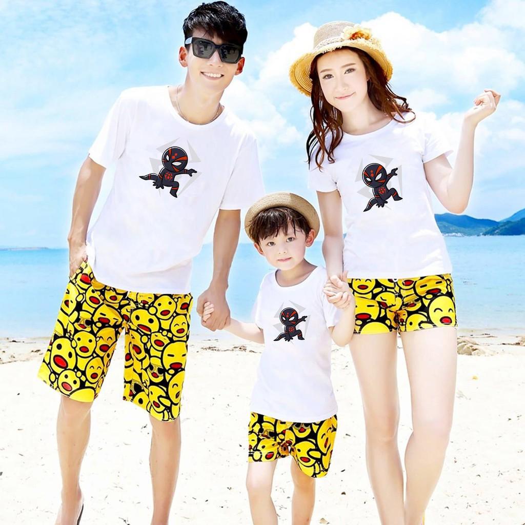 Áo thun gia đình đẹp in chibi người nhện đen dễ thương cao cấp