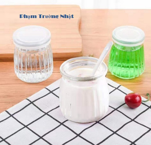 Combo 06 Hũ thủy tinh, hũ puddinh, hũ sữa Chua 200ml Nắp nhựa | Hũ Thủy Tinh Sữa Chua Nắp Nhựa