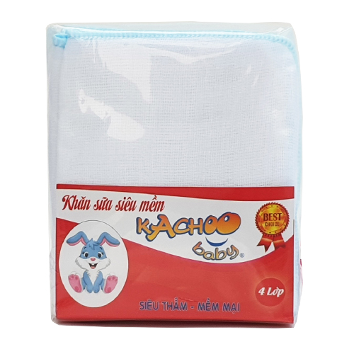 Khăn sữa siêu mềm KACHOOBABY bịch 4 lớp (24x28cm) - 10 cái, mềm mại thấm hút tốt, dùng để lau mặt, quàng cổ, thấm sữa