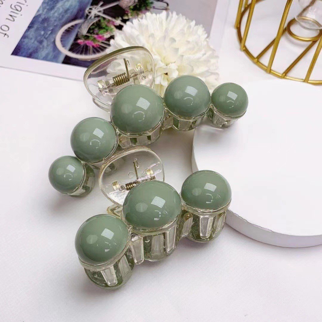 Kẹp cặp tóc càng cua hàn quốc đính ngọc trai phong cách tiểu thư cute xinh dễ thuong cho nữ màu xanh ngọc