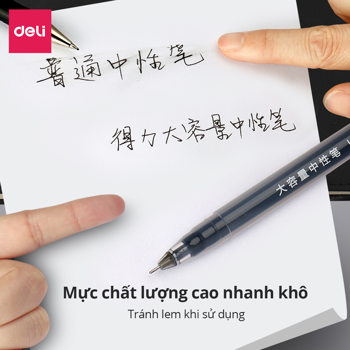 Bút gel 0.5mm Deli nhiều màu lựa chọn - Bút bi nước -  1 chiếc - Mực đỏ / Xanh / Đen - A116