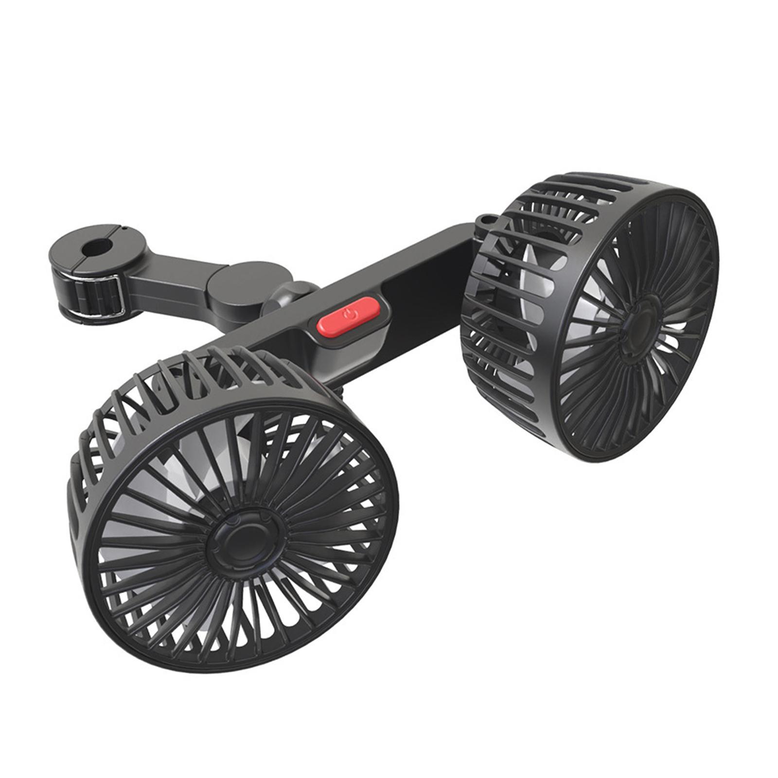 Car Fan USB Degrees Rotary Accessories 3 Speeds Portable Air Circulation Fan Strong Wind Fan for Sedan RV Vehicle SUV