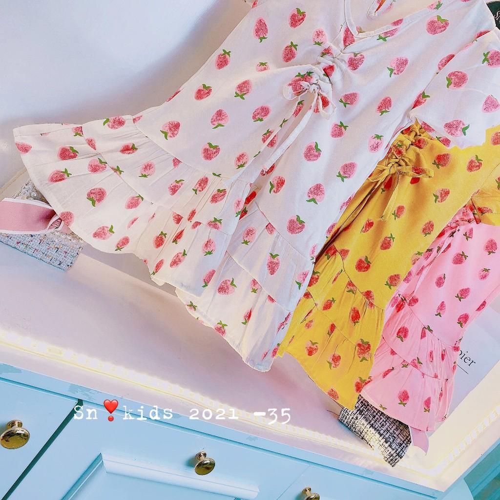 Váy bé gái dâu tây đuôi cá cực xinh