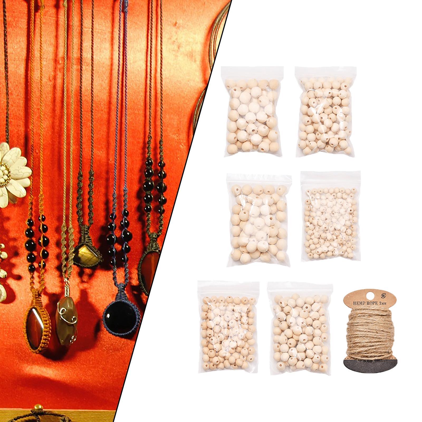 Wooden Beads Natural Wooden Beads Round Wood Beads Rustic Country Wood Beads Suitable for Crafts, DIY Jewelry Making, Home Decoration