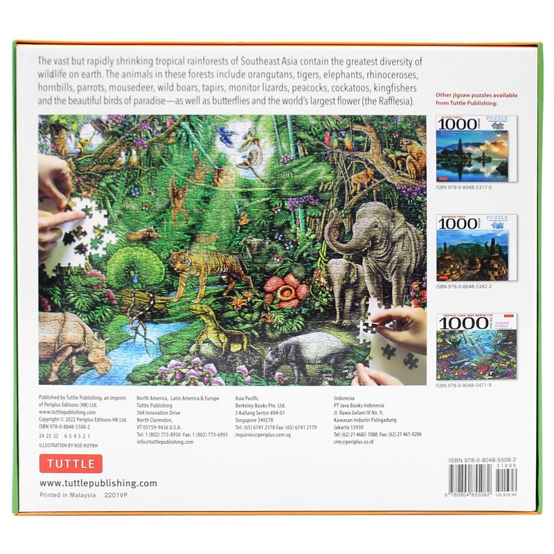 Asian Rainforest Wildlife - 1000 Piece Jigsaw Puzzle: Finished Size 29 in x 20 inch (73.7 x 50.8 cm)