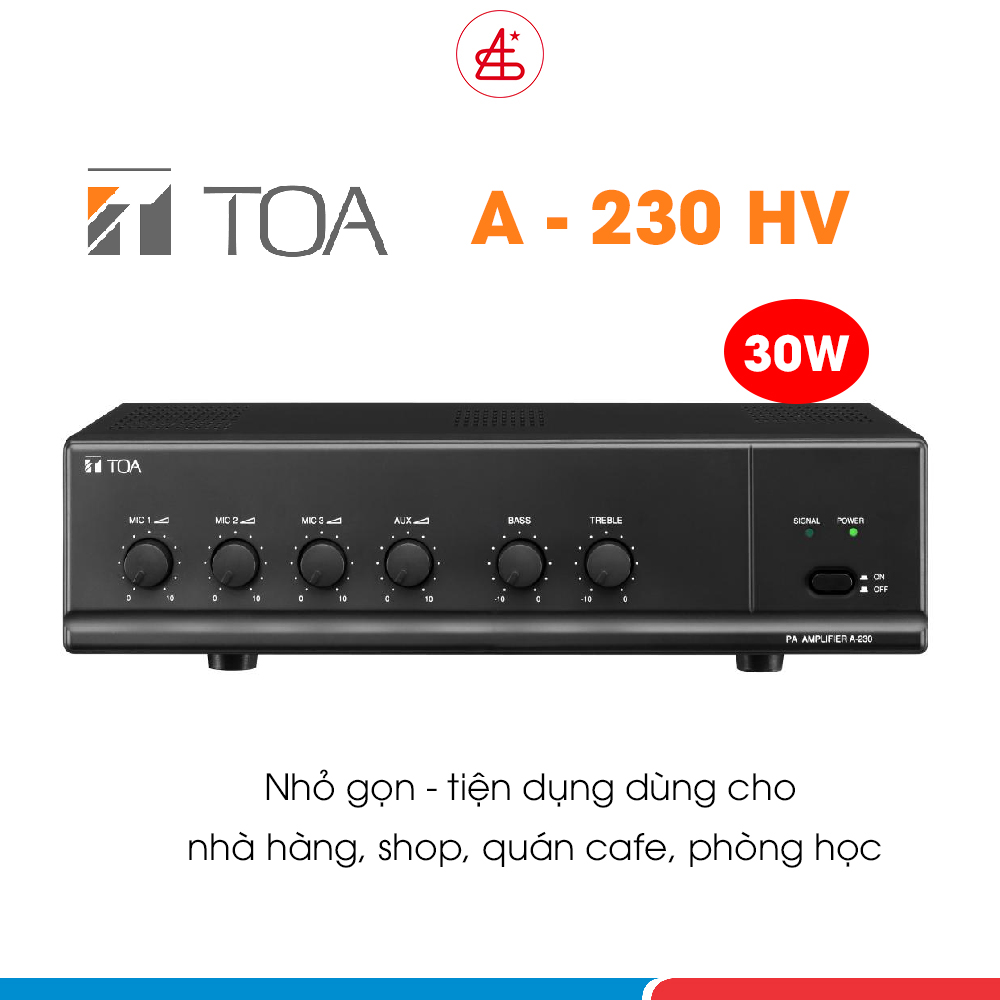 Tăng âm truyền thanh, cục đẩy công suất 30W: TOA A-230 - Hàng chính hãng