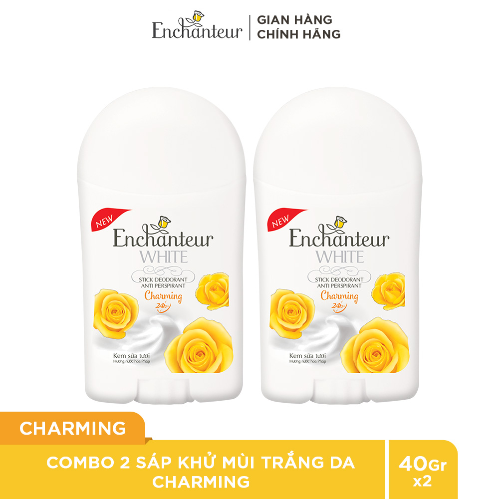 Combo 2 Sáp khử mùi trắng da Enchanteur Charming 40g/chai