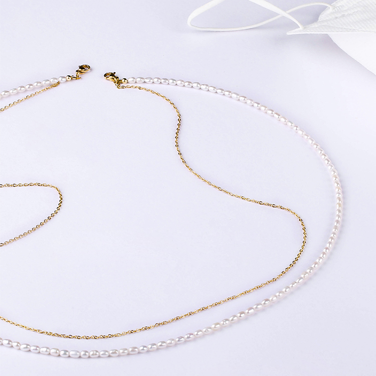 Dây đeo kính hai lớp mix chuỗi ngọc trai nhỏ phong cách Âu Mỹ chuỗi đeo khẩu trang đeo mặt nạ khí chất