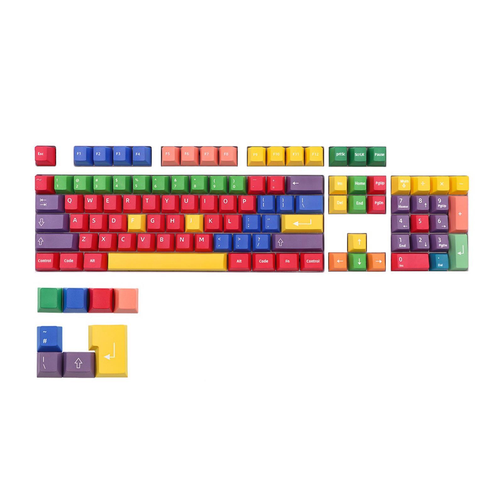112-Key Colorful Keycaps  DIY Keyboard for Cherry  61 64 98 104 Keys