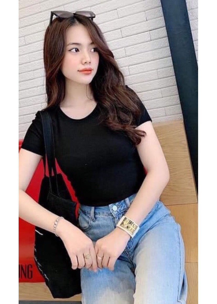 Áo thun borip nữ cổ tròn trơn hàng đẹp