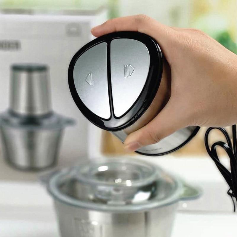 Máy Xay Thịt, Máy Say Xinh Tố Đồ Ăn Gia Đình Cầm Tay Cối Inox 4 lưỡi Công Suất 250w