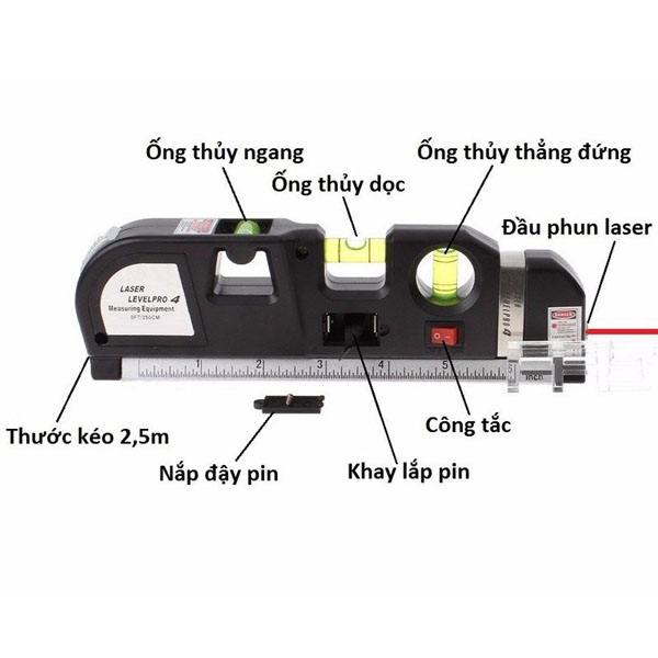 Thước thủy laser đa năng, Cân mực laser