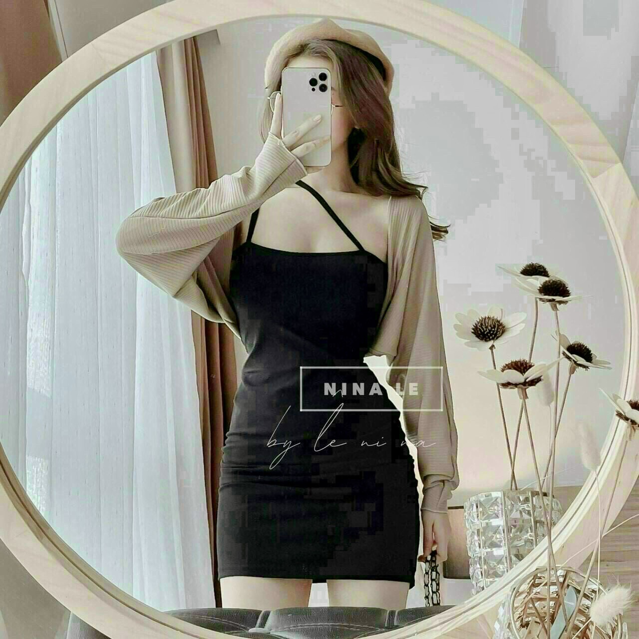 Đâm thun body hai dây kèm áo khoác cực xinh