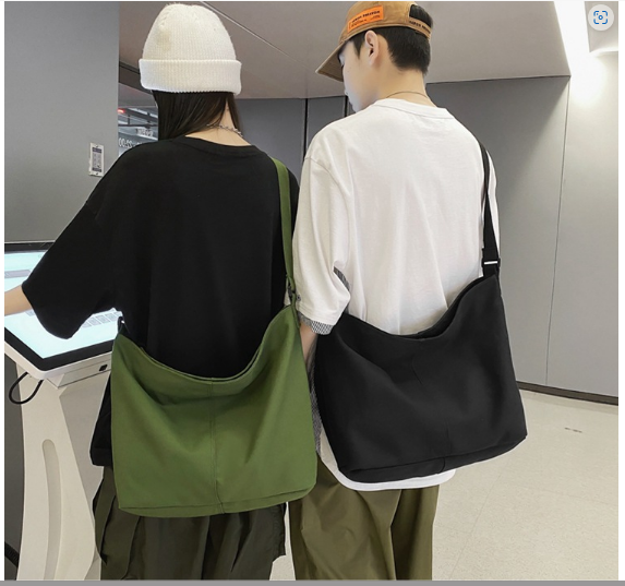 Túi đeo chéo tay nải canvas unisex cỡ lớn đựng nhiều đồ phong cách đường phố