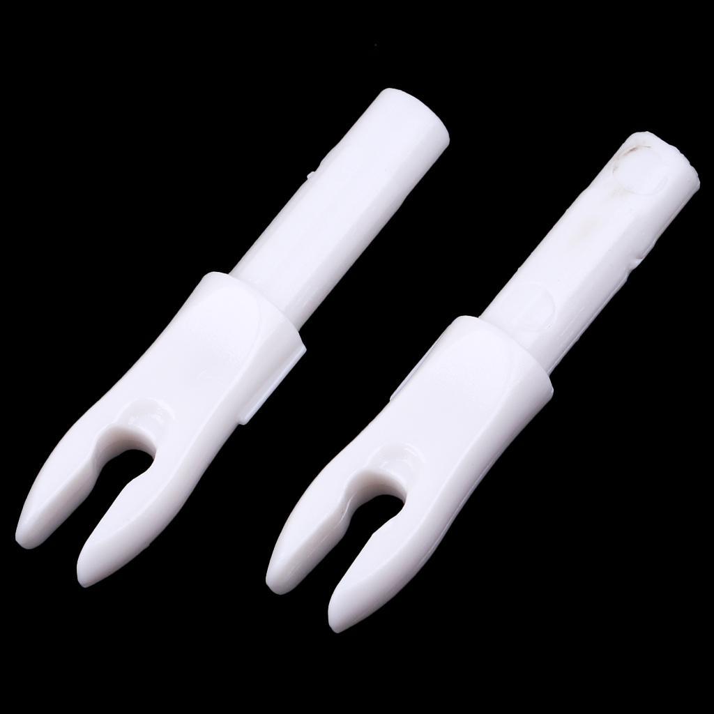 2-8pack 12 Pieces Plastic Archery Precision Nocks for ID 4.2mm Arrow Shaft White