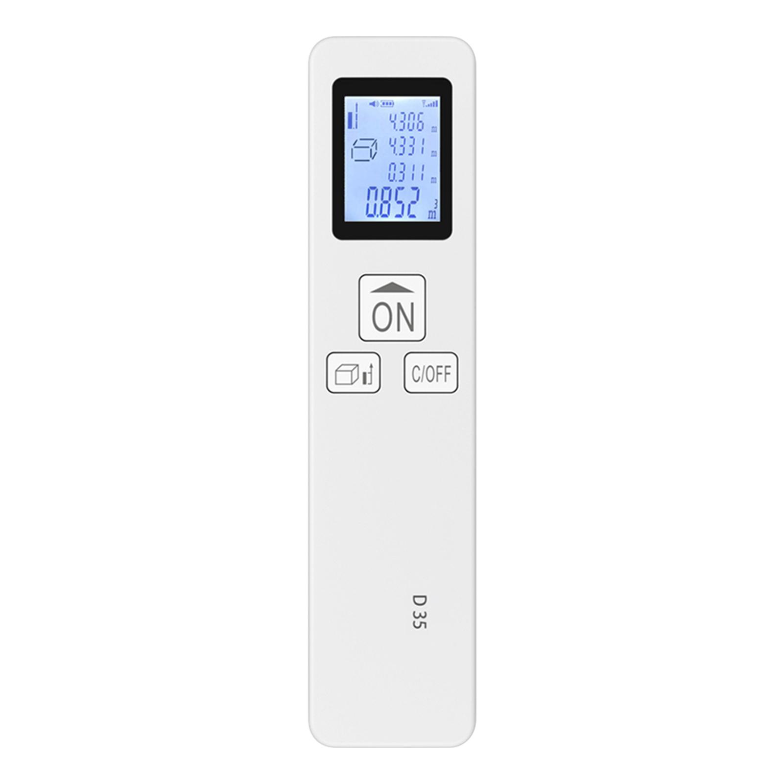 35m Laser Measure LCD Digital Laser Distance Meter Pocket Size Mini Range Finder Distance/ Area/ Volume/ Pythagorean Measuring Tool Unit Change Datum Mark Switch