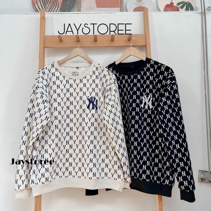 Áo Sweater Unisex NY màu ĐEN/KEM Vải Chân cua Form Rộng Ulzzang Unisex Nam nữ unisex Jaystoree