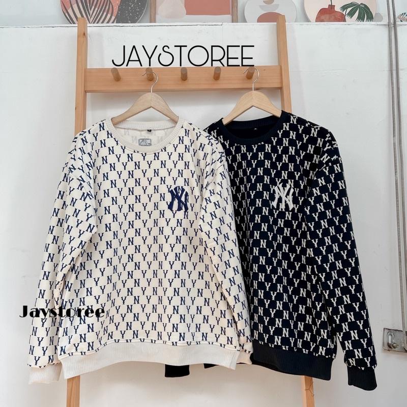 Áo Sweater Unisex NY màu ĐEN/KEM Vải Chân cua Form Rộng Ulzzang Unisex Nam nữ unisex Jaystoree