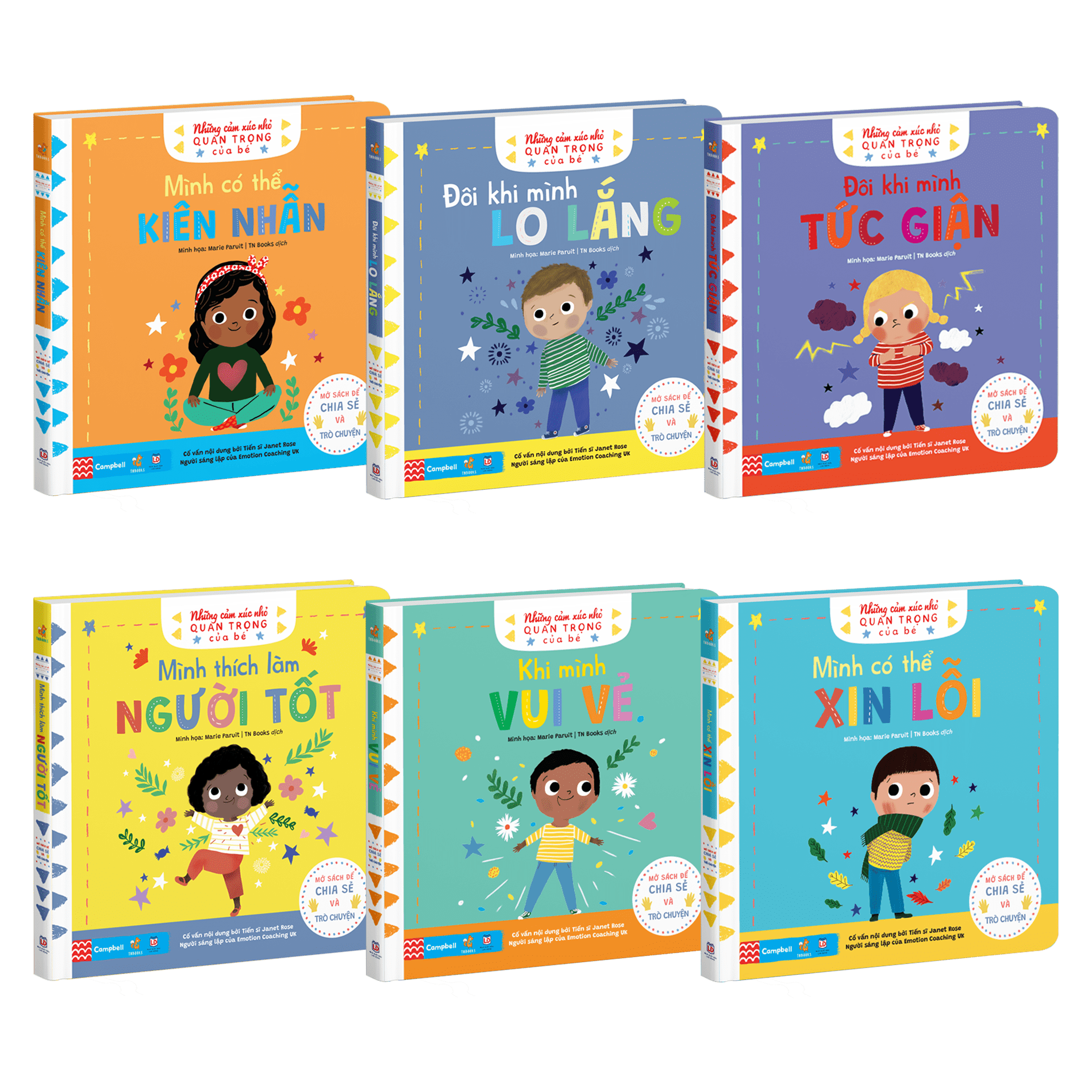 Sách - Bộ 6 cuốn những cảm xúc nhỏ quan trọng của bé - Sách tương tác lật mở