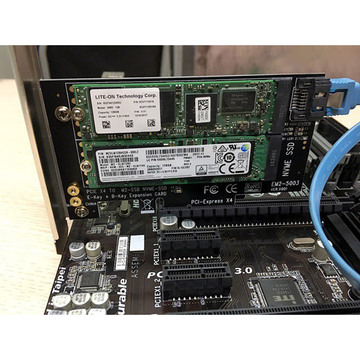 Adapter gắn SSD M.2 NVMe và M.2 SATA cho máy tính để bàn