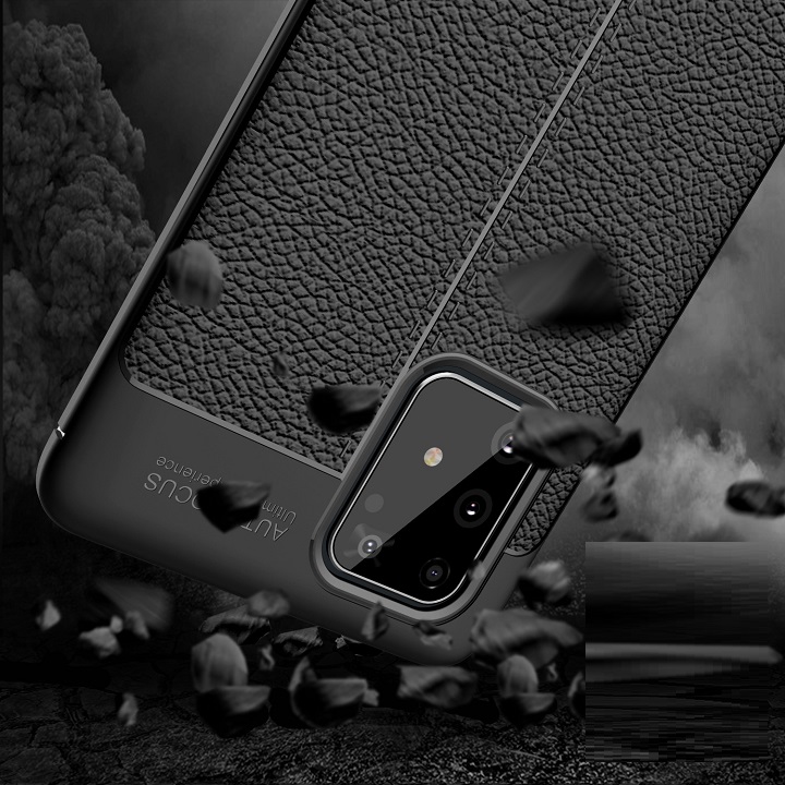 Ốp lưng silicon dẻo giả da Auto Focus cao cấp dành cho Samsung Galaxy A91 - Hàng chính hãng