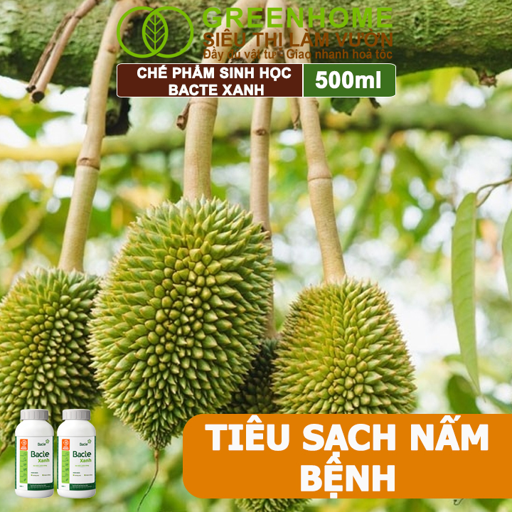 Chế Phẩm Sinh Học Bacte Xanh, Greenhome,Chai 500ml,Ngăn Ngừa Sương Mai, Phấn Trắng,Tốt Cho Cây Trồng
