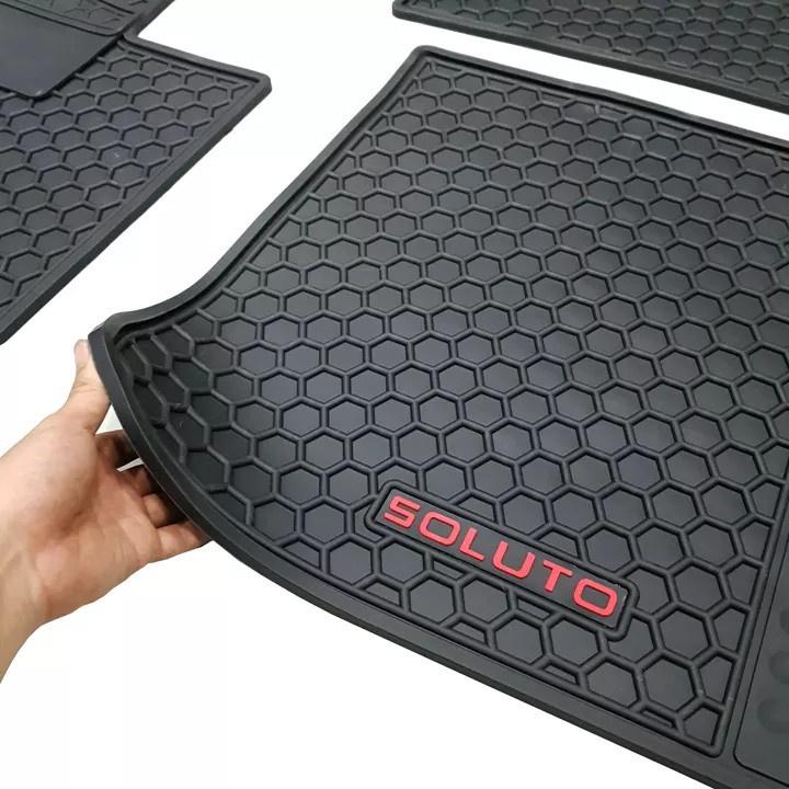 Thảm lót sàn cao su xe Kia Soluto 2018-2023 mẫu tổ ong - hàng không mùi, cao su đúc, vừa form xe