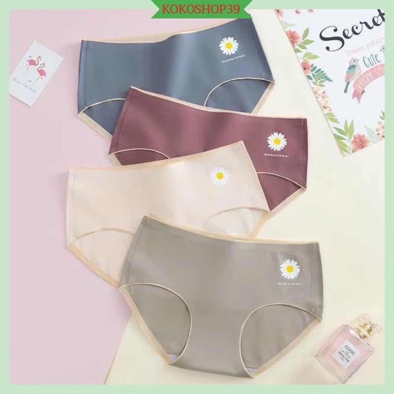 10 Quần Lót Cotton Kháng Khuẩn Không Đường May Hoa Cúc
