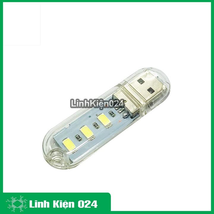 Thanh đèn LED mini v1 gồm 3bóng cổng cắm USB thích hợp để bàn học làm đèn ngủ đèn học đèn làm việc máy tính